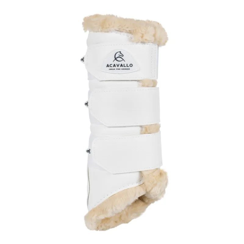 Zadní kamaše ACAVALLO FAUX LEATHER & FAUX SHEEPSKIN - Barva HnědáVelikost S Bezpečná Platba