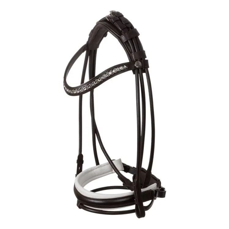 Nízká Cena Acavallo uzdečka Iris Calfskin - Barva Hnědá/bíláVelikost COB