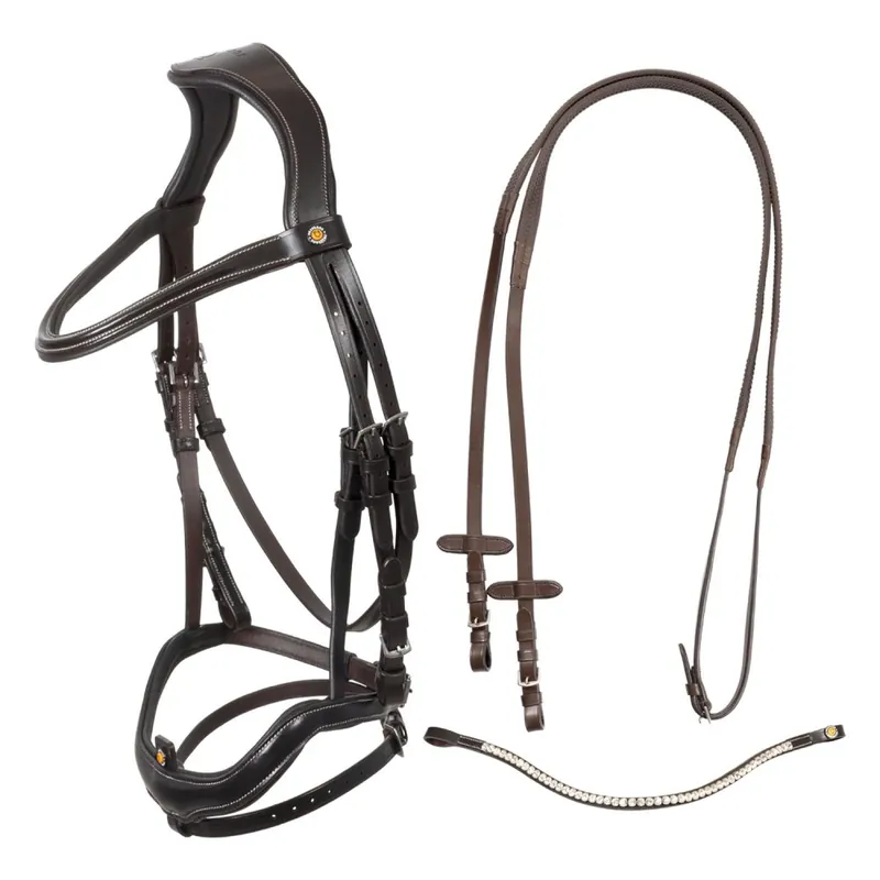 Sezónní Sleva Anatomická uzdečka EQUESTRO - Barva Tmavě hnědáVelikost PONY