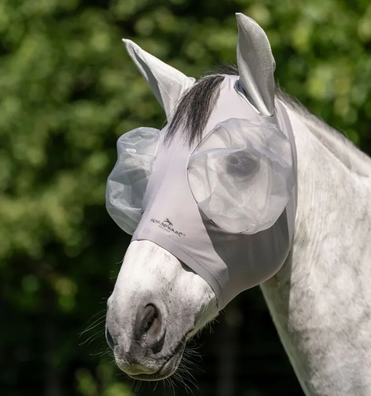 Akční Nabídka Elastická maska proti hmyzu Horseware Defense + 60% UV - Velikost FULL