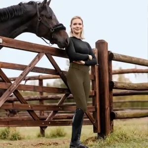 Originální Zimní legíny ELT Rena - Barva hnědá/zelenáVelikost 40
