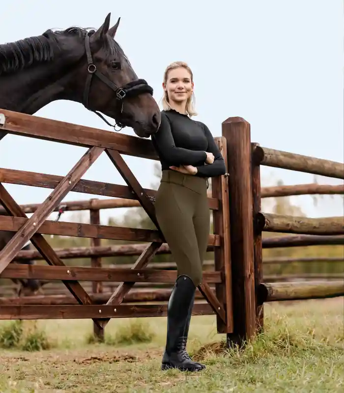 Zimní legíny ELT Rena - Barva hnědá/zelenáVelikost 42 Cenově Výhodný