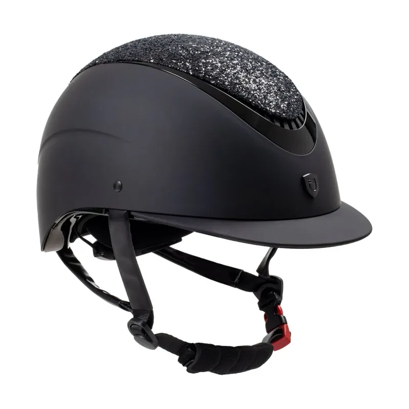 Helma Equestro s kamínky a naklopeným kšiltem - Barva ČernáVelikost 58-60 cm Aktuální