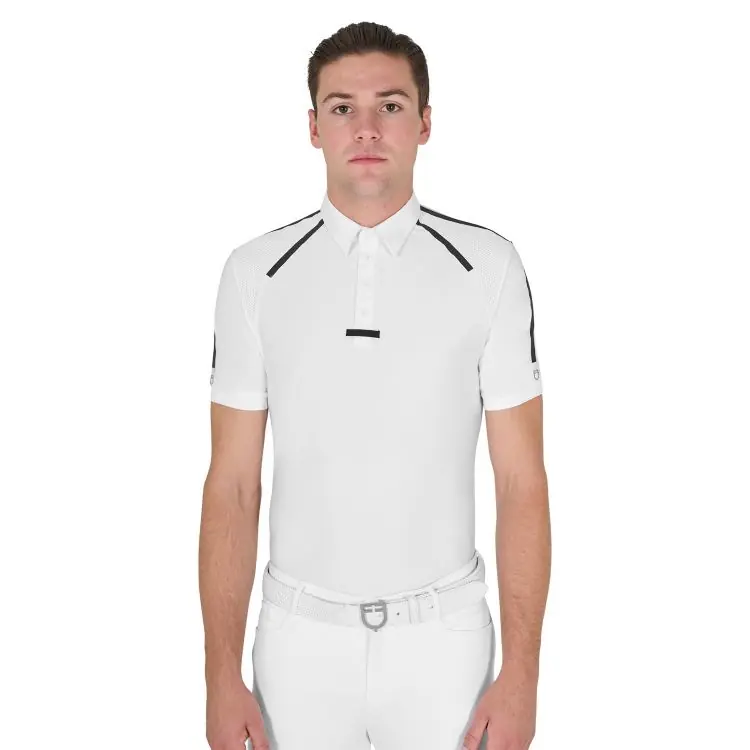 Must-Have Pánské závodní polo tričko Equestro - Barva ČernáVelikost L