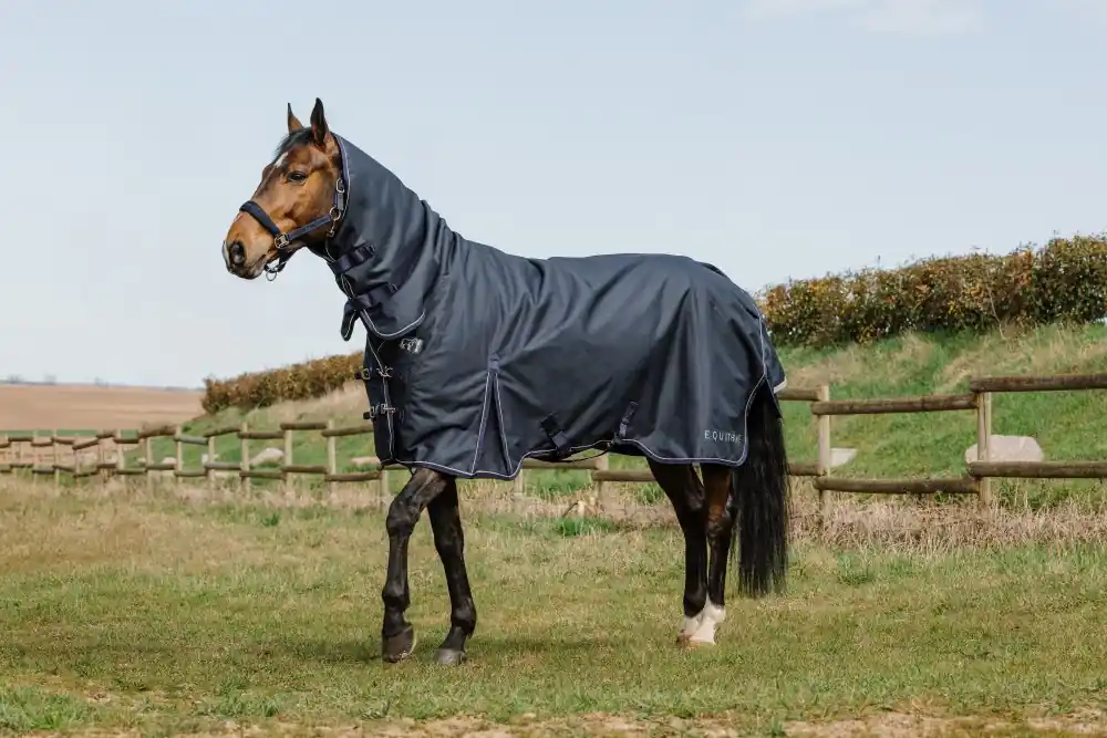 Nepromokavá deka pro koně s krčním dílem EQUITHÈME Anatomic Combo 1200D 0g - Velikost 6,9" (155cm) Cenově Výhodný