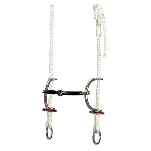 Westernové udidlo Gag Sweet Iron Snaffle Sliding s nylonovou uzdečkou WEAVER Omezená Nabídka
