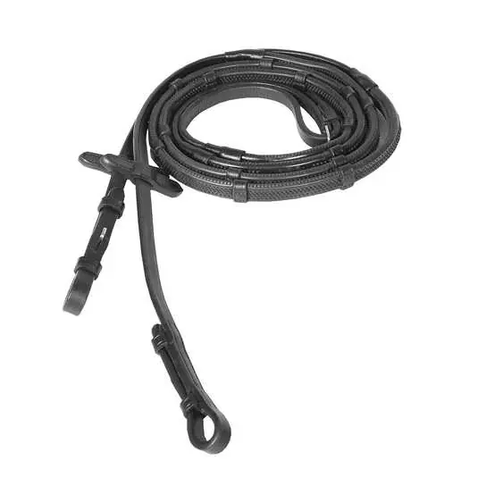 Přímo Od Výrobce Gumové otěže Horze Soft Grip se zarážkami - Barva ČernáVelikost FULL