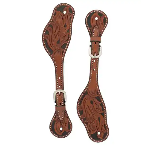 Hit Sezóny Pánské ostruhové řemínky WEAVER Turquoise Cross Floral Carved