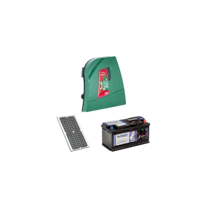 Sada elektrického ohradníku AKO DUO-Power X 5000 + solární panel 55 W + akumulátor 70 Ah Novinka