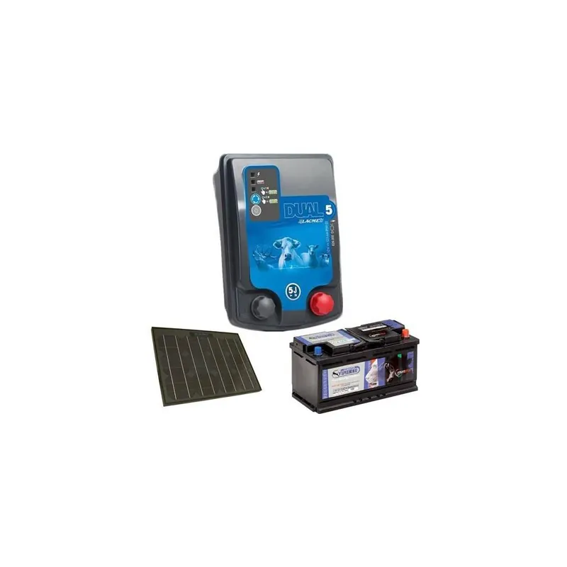 Dokud Zásoby Vydrží Sada elektrického ohradníku LACME DUAL 5 + solární panel 33 W + akumulátor 70 Ah