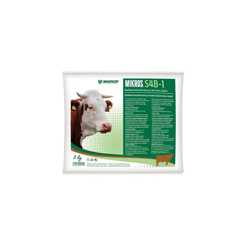 Nejprodávanější Doplňkové minerální krmivo pro skot Mikros S4B-1, 3 kg