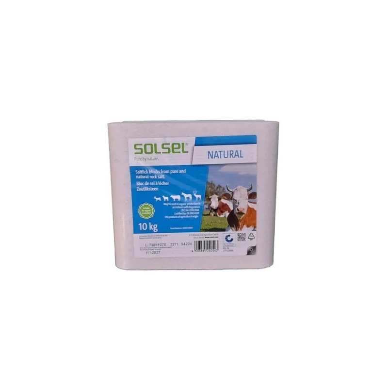 Značkový Solný liz SOLSEL NATURAL, sůl kostka 10 kg