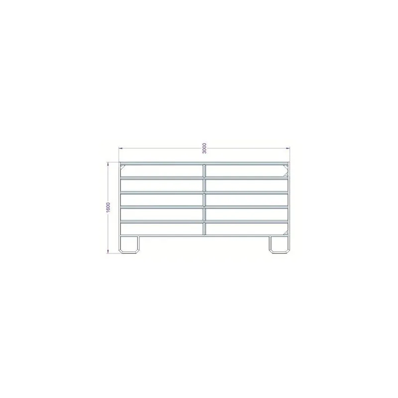 Nová Kolekce Panel ohradní TEXAS pozink, 6 příček, výška 1,6 m, řetízek, délka 3 m