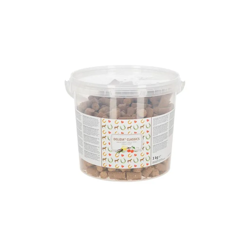 Pamlsky pro koně Delizia vanilka+třešeň, 3 kg Ověřený