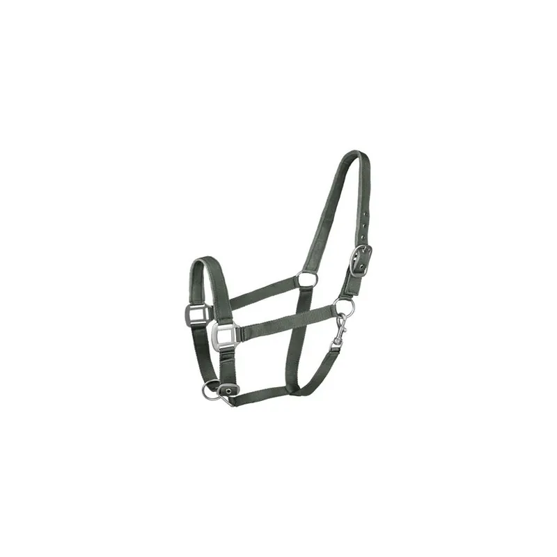 Nylonová ohlávka Waldhausen Satin, 2 x podložená, 2x stavitelná, olivová Nová Kolekce