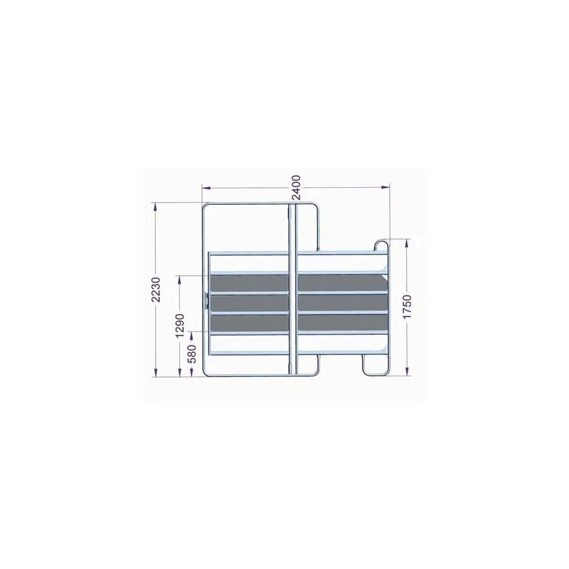 Panel ohradní EURO s dveřmi pozink,3x výplň, výška 1,6 m, délka 2,4 m, řetízek Pouze Dnes
