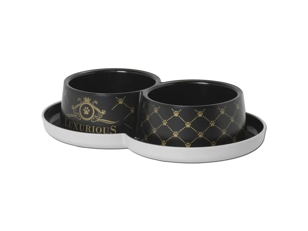 Moderna Luxurious dvojmiska černá, 2x350 ml Levný