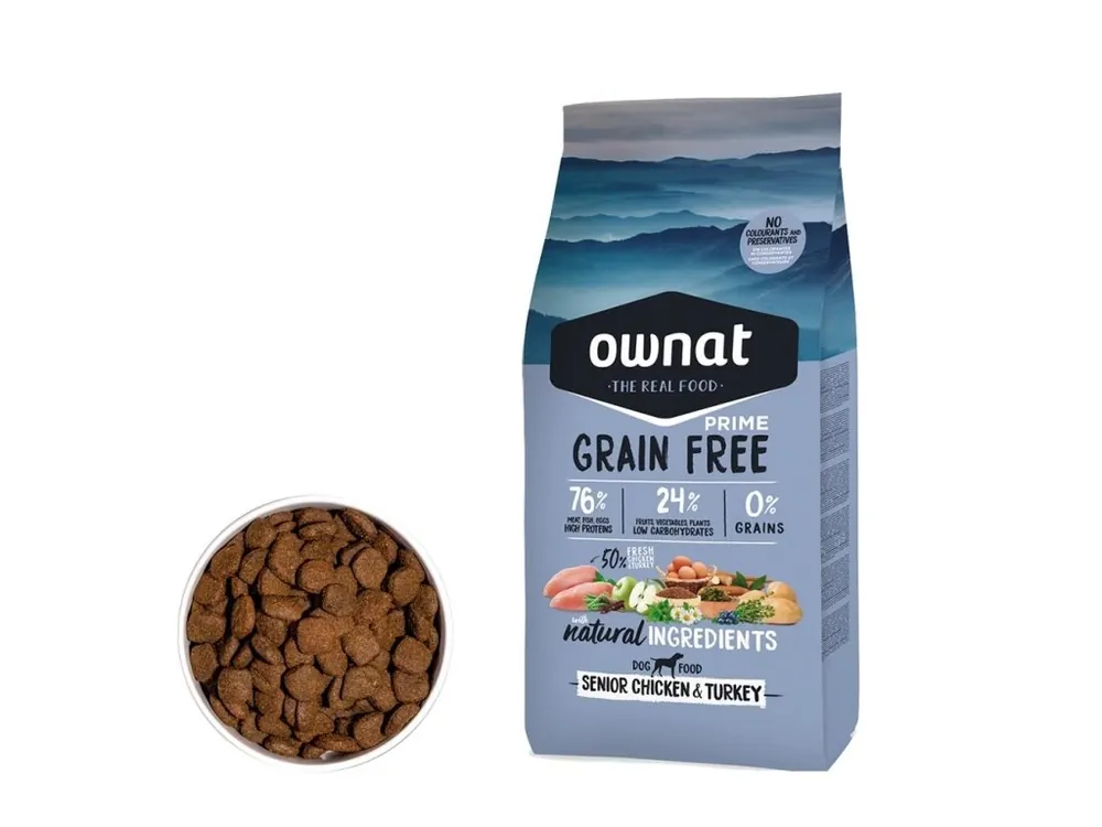 Sezónní Sleva OWNAT GF PRIME DOG Senior Chicken & Turkey 3kg