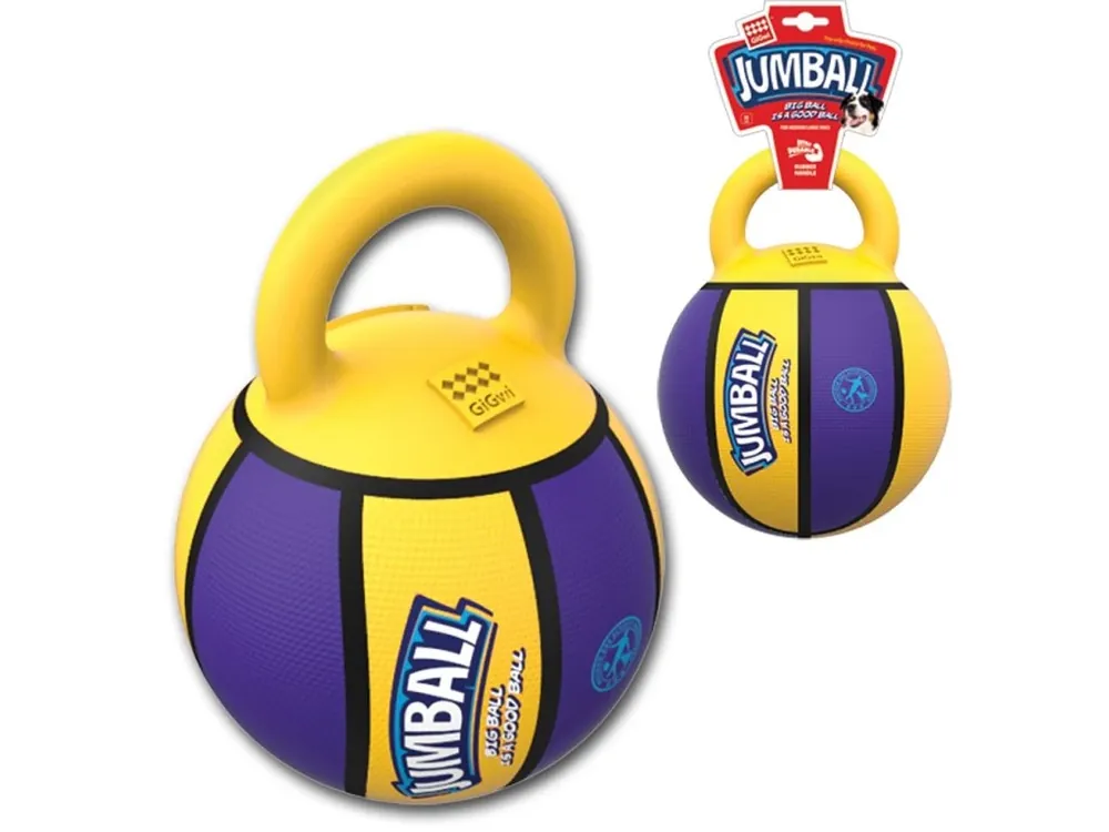 Odeslání Ihned GiGwi Jumball Basketball míč s rukojetí žluto-fialový, 20cm
