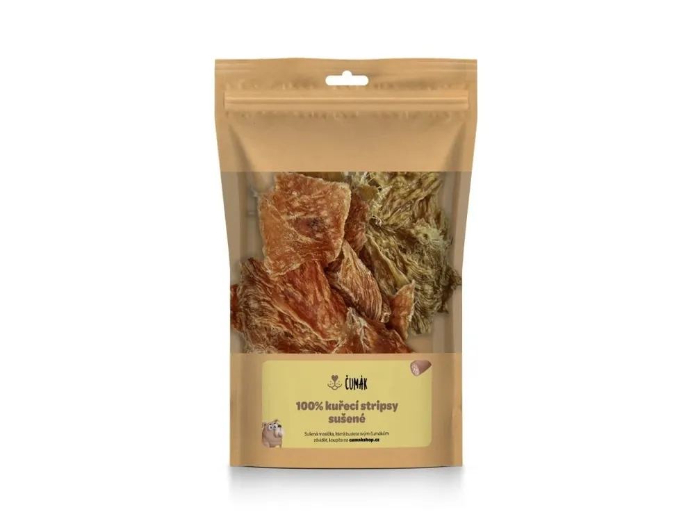 Sezónní Sleva Čumák 100% kuřecí stripsy, sušené (100 g)