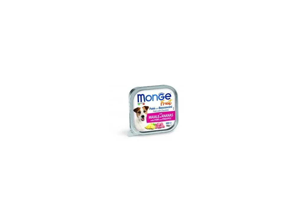 Super Cena MONGE FRUIT Dog Vepřové s ananasem 100g