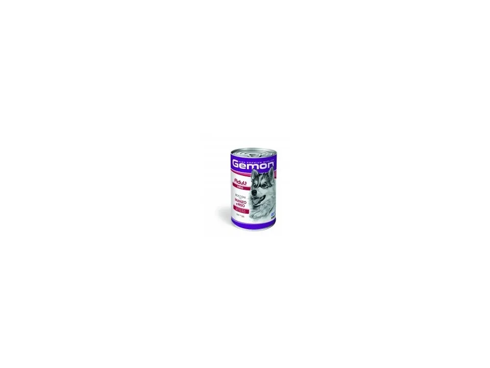 Cenově Výhodný GEMON Dog HP Maxi kousky hovězí s rýží 1250g