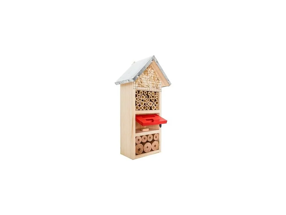 Cenově Výhodný PetBuddy domeček třípatrový, hotel pro hmyz, 13 x 8.5 x 26 cm, borové dřevo