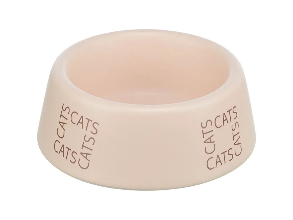 Nejlepší Cena Keramická miska pro kočky s nápisem CATS, 0,15 l/o 12 cm, růžová