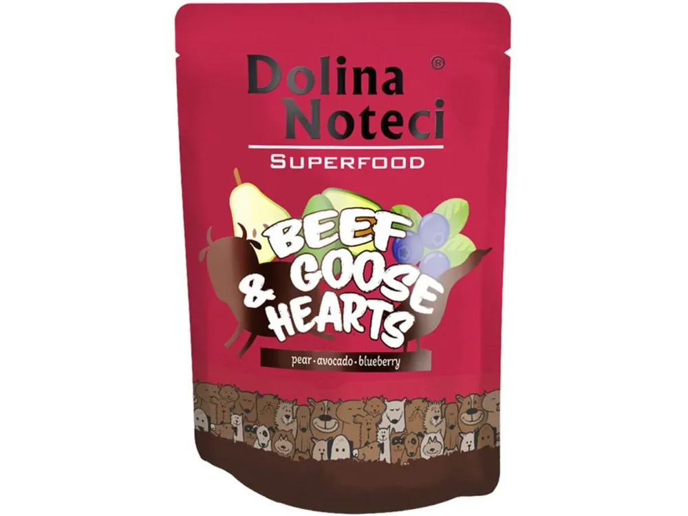 DOLINA NOTECI SUPERFOODS hovězí a husí srdíčka kapsička pro psy 300 g Akční Nabídka