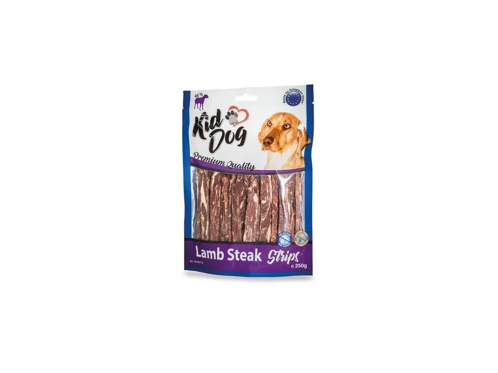 KIDDOG jehněčí steak v proužku 12/0,8 cm 250 g Nízká Cena