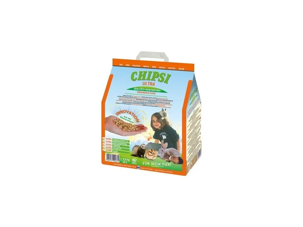 Poslední Šance CHIPSI ULTRA jemný granulát, podestýlka pro hlodavce 4,3 kg 10 l