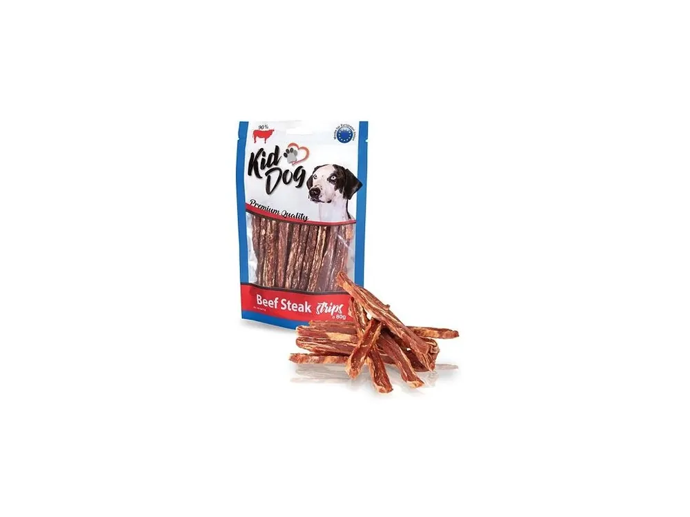 Rychlé Dodání KIDDOG hovězí steak v proužku 80 g