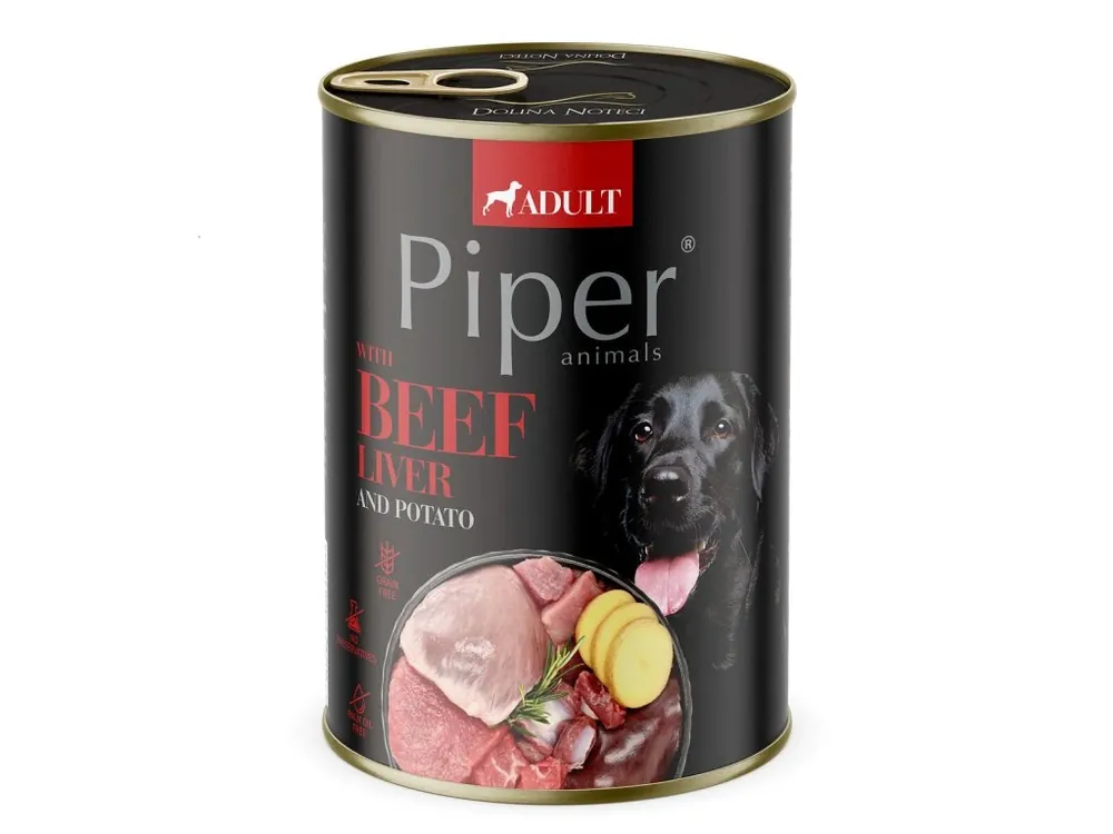 NEW PIPER s hovězími játry a bramborami, konzerva pro psy 400 g Super Cena