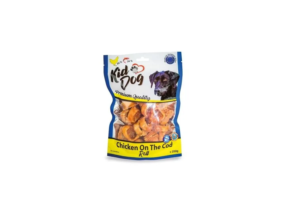 KIDDOG kuřecí masíčko na tresčí rolce 250 g Vrácení Zdarma