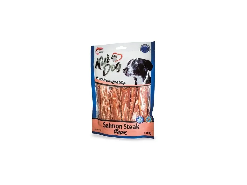 KIDDOG lososový steak v proužku 250 g Přímo Od Výrobce