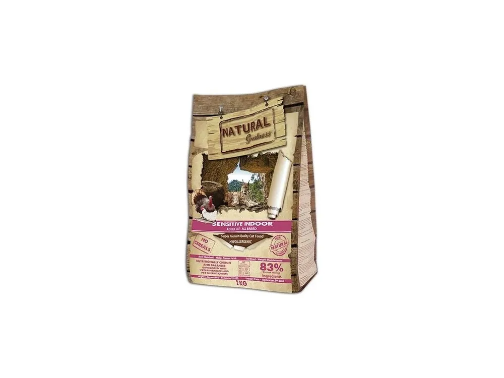 Natural Greatness Sensitive Indoor Cat Recipe /kuře,krůta/ 2 kg Značkový