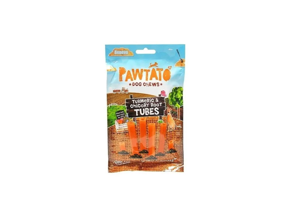 Benevo Odměna pro psy Pawtato Tubes Turmeric & Chicory Root 90g Levný