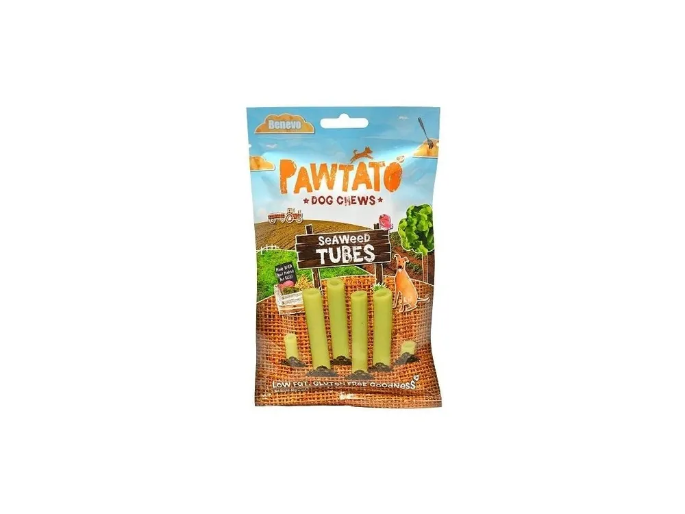 Benevo Odměna pro psy Pawtato Tubes Seaweed 90g Vrácení Zdarma