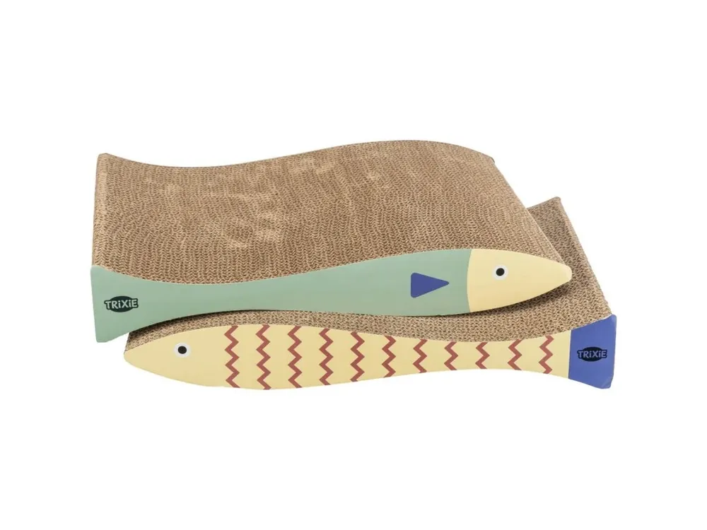 Akční Nabídka Škrabací karton "ryba", catnip, 2 ks, 40 x 30 x 11 cm, mátová/krémová