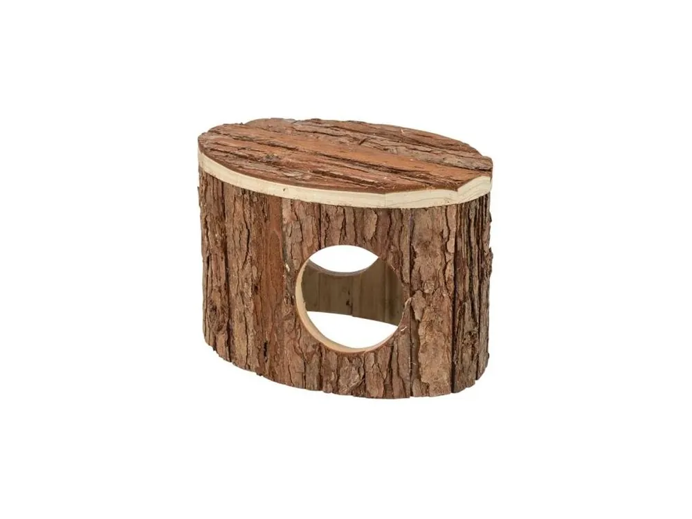 Hit Sezóny Domek METTE pro křečky, 18 x 12 x 12 cm, přírodní dřevo s kůrou