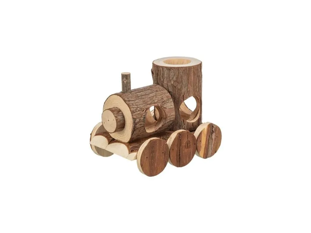Vláček LEVIN pro myšky, 17 x 14 x 12 cm, přírodní dřevo s kůrou Hit Sezóny