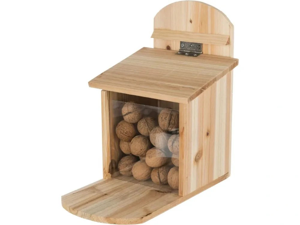 Must-Have Krmná stanice pro veverky 20 x 30 x 30 cm, přírodní borové dřevo