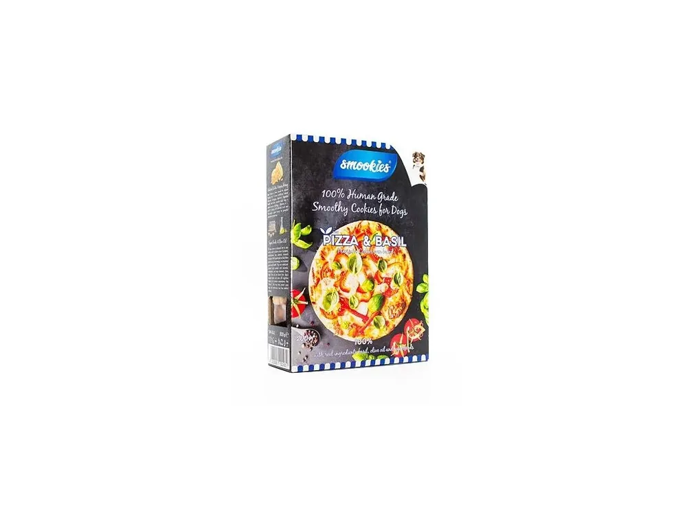 Vrácení Zdarma SMOOKIES Premium PIZZA BASIL - sušenky příchuť pizza a bazalka 100% human grade, 200g