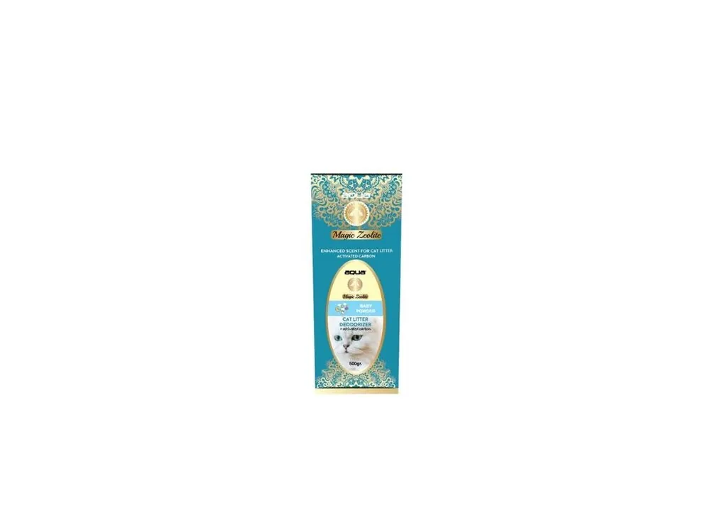 AQUA Magic Zeolite BABY POWDER - granulovaný deodorant pro kočičí WC, 500 g Nejprodávanější