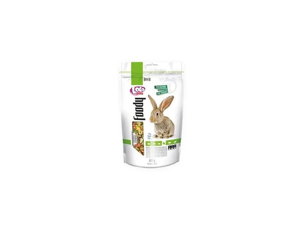 Rychlé Dodání LOLO Foody kompletní krmivo pro králíky 600 g Doypack