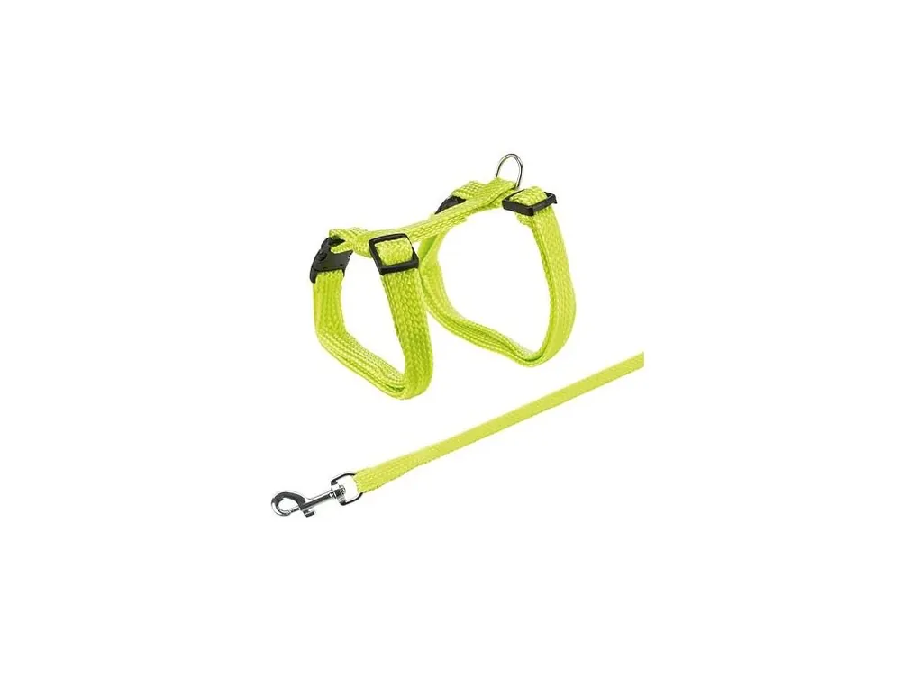 Novinka Postroj s vodítkem pro kočku jednobarevný 22-42cm/10mm 1,25m