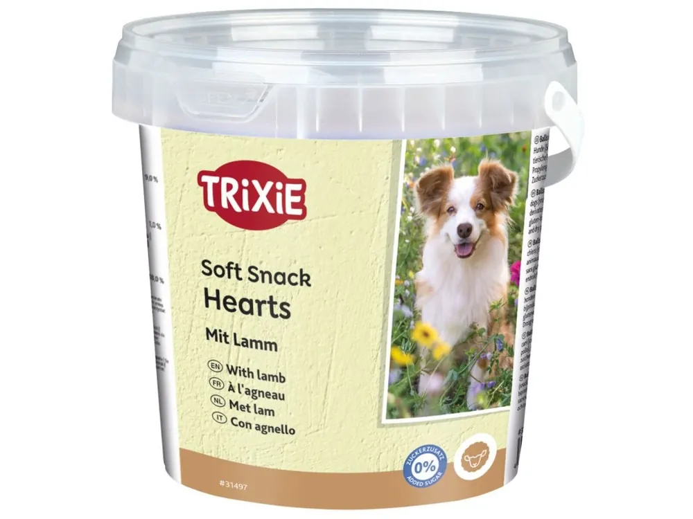 Oblíbený Soft Snack Happy Hearts - srdíčka jehněčí s rýží, kyblík 500 g