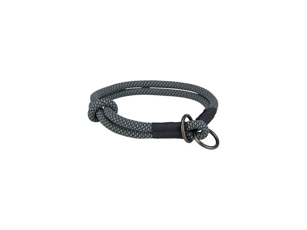 Soft Rope kulatý polostahovací obojek, černá/šedá Novinka