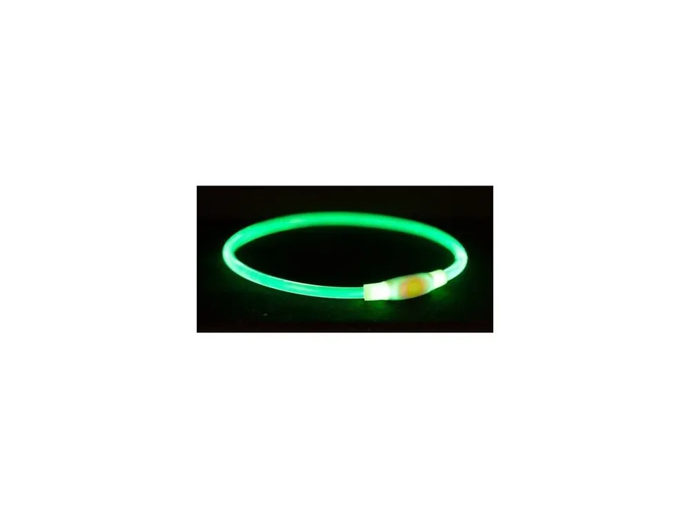 Flash light ring USB, blikací obojek, zelená Finální Výprodej