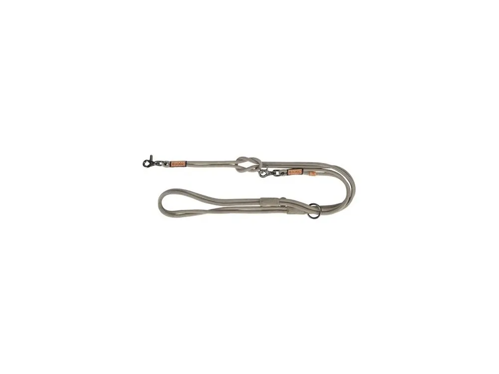 Speciální Cena BE NORDIC prodlužovací kožené kulaté vodítko, XS-L 2.00 m/ o 8mm, šedá